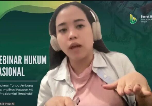 Annisa Alfath saat menyampaikan materiya